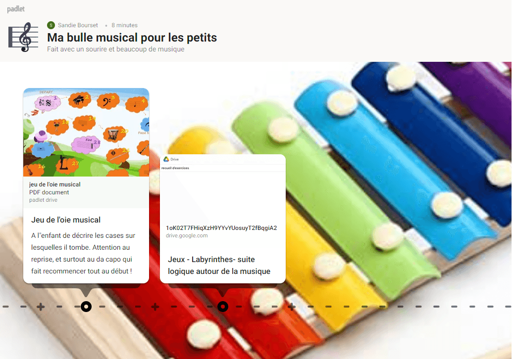 Rituels éveil musical maternelle padlet