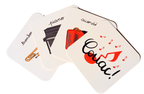 Jeu de cartes memory instrument de musique