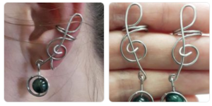 boucles d'oreilles musicales clef de sol